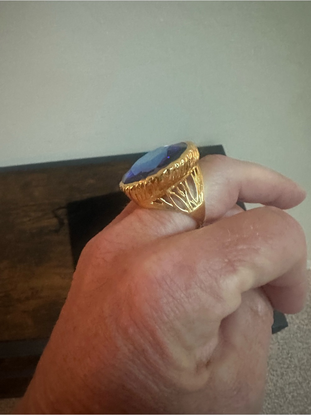 Bold Blue Crystal Statement Ring - Women's Fashion Jewelry - Picture 5 of 7